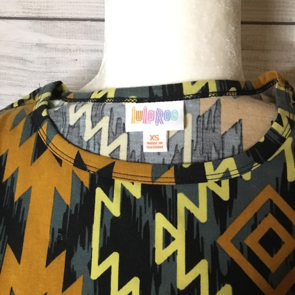 Lularoe Carly Yellow Aztec Pattern Size XS - Picture 3 of 3